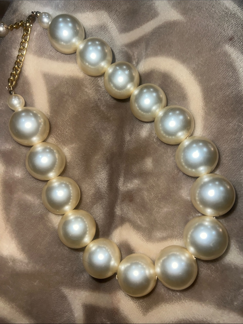 Oversized chunky Cream Pearl Statement Necklace/ choker length